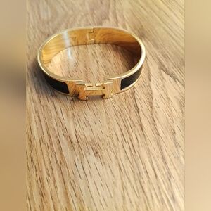Gold and Black Hinge Bracelet